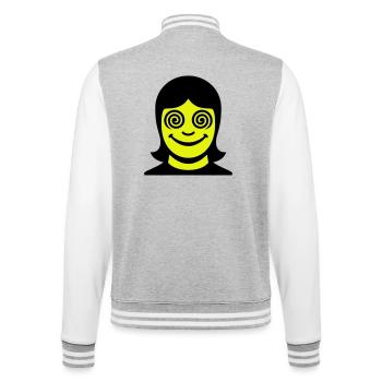 Visage hypnotique - Veste Teddy - gris chiné / blanc - Dos - Marisol (170cm)