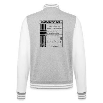 Shipping Label, black - College Sweat Jacket - heather grey/white - Back - Marisol (170cm)