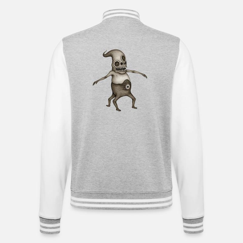 BUG #13 - dark hell - Veste Teddy - gris chiné / blanc