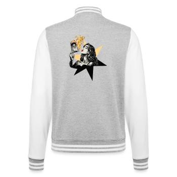 Femme feu 1 - Veste Teddy - gris chiné / blanc - Dos - Marisol (170cm)