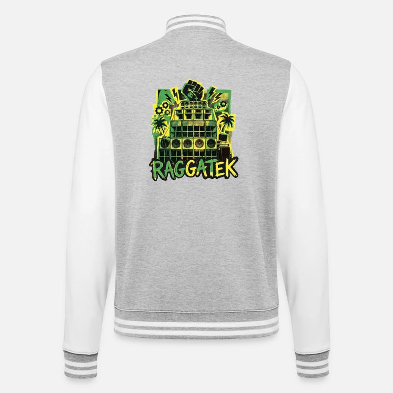 Système de son Raggatek Jungle - Veste Teddy - gris chiné / blanc