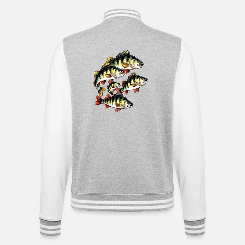 Bunte Barsche - College-Sweatjacke - Grau meliert/Weiß
