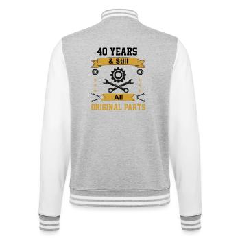 Immer noch alle Originalteile - College-Sweatjacke - Grau meliert/Weiß - Hinten - Marisol (170cm)