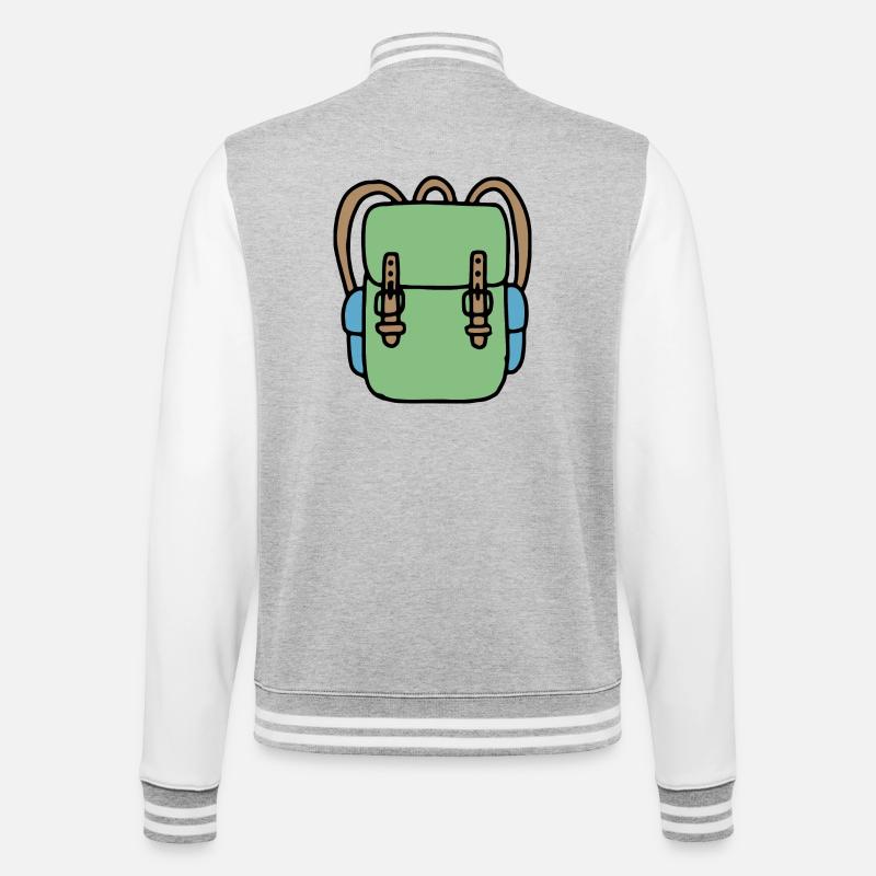 Backpack in green - College Sweat Jacket - heather grey/white