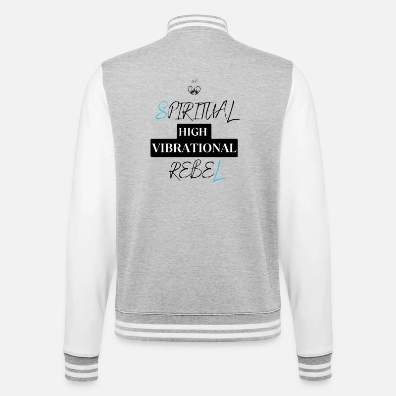 Sei ein Spiritual High Vibrational Rebel - College-Sweatjacke - Grau meliert/Weiß