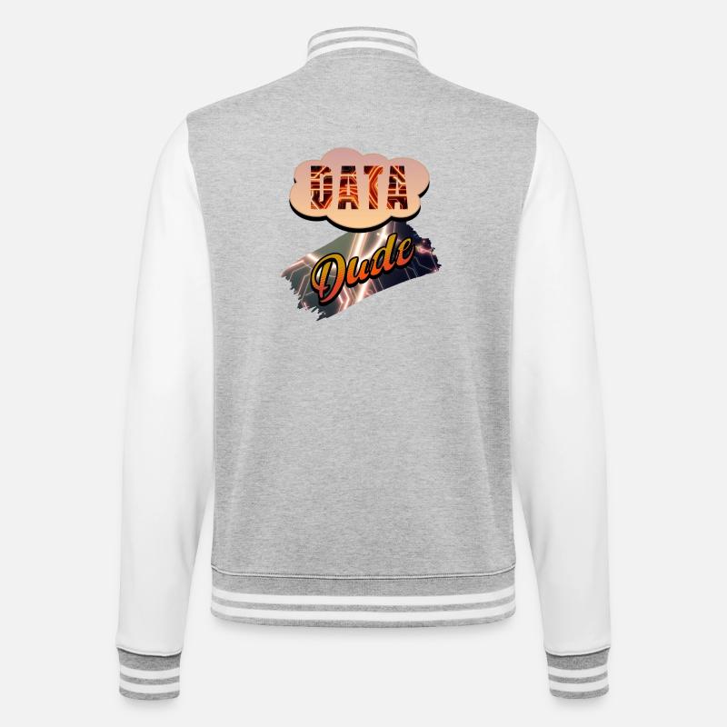 Data Dude - College Sweat Jacket - heather grey/white
