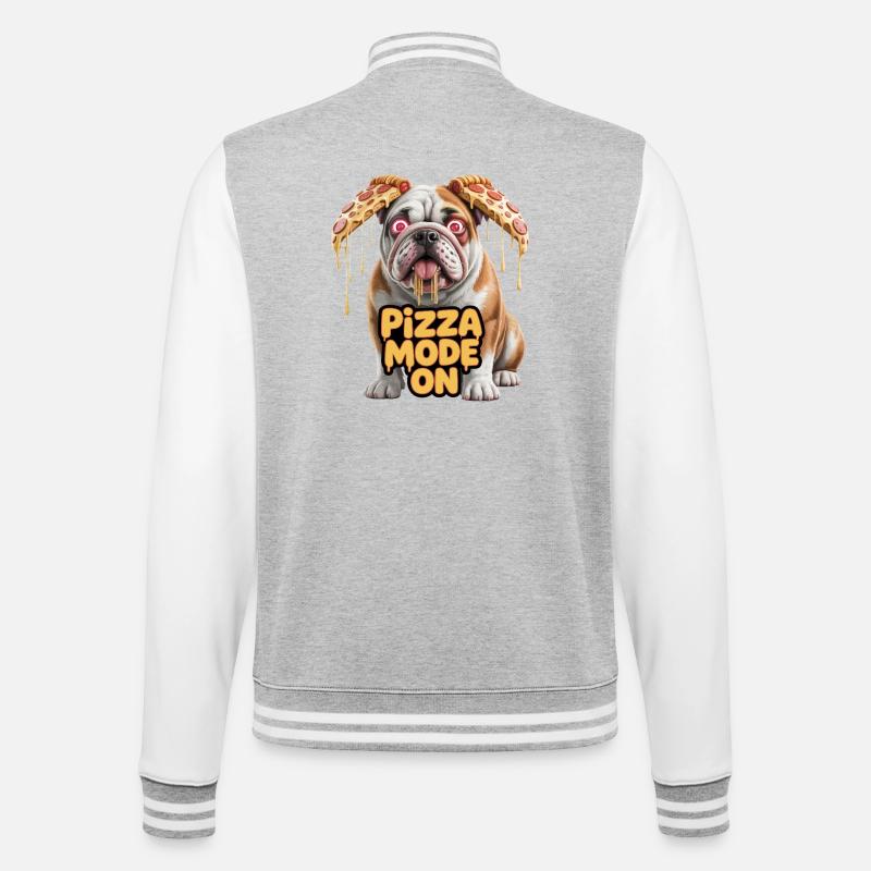 Pizza Bulldog : mode Pizza activé - Veste Teddy - gris chiné / blanc