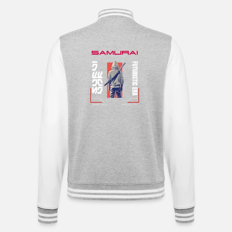 Samurai Hoodie Blade - College Sweat Jacket - heather grey/white