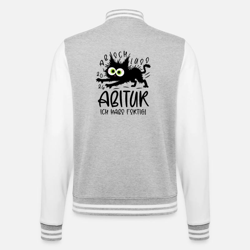Abitur 2026 I'm done cat - College Sweat Jacket - heather grey/white