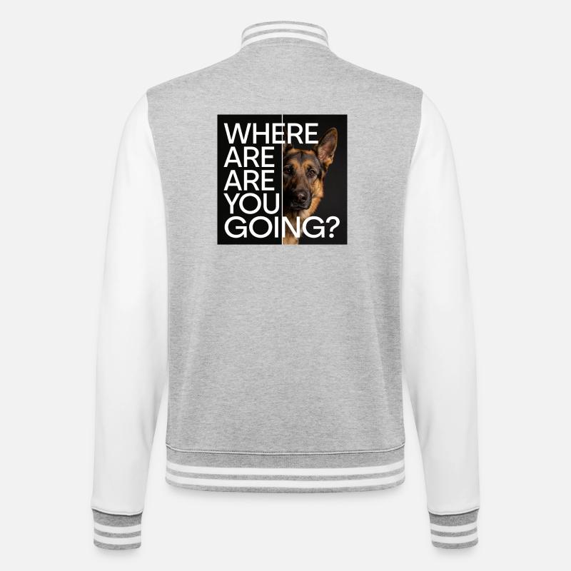 German Shepherd Statement Motif - College Sweat Jacket - heather grey/white