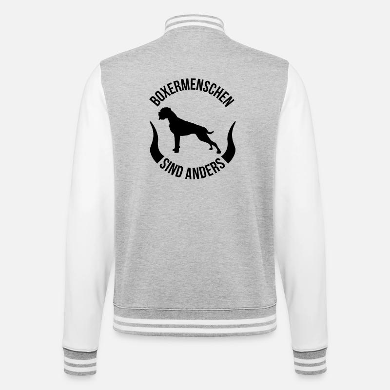 Boxer people are different - College Sweat Jacket - heather grey/white