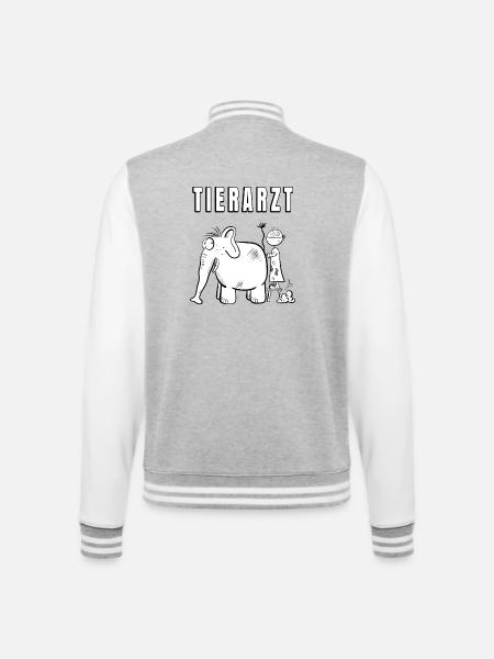 Lustiger Tierarzt I Tiermedizin I Vetmed Geschenk - College-Sweatjacke - Grau meliert/Weiß