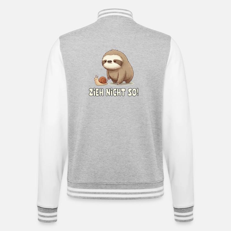 Pull Not So Sloth Cartoon - College Sweat Jacket - heather grey/white