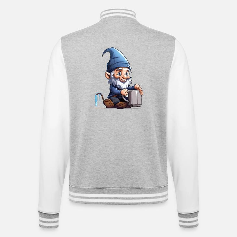 GnomePotterBlue - Veste Teddy - gris chiné / blanc