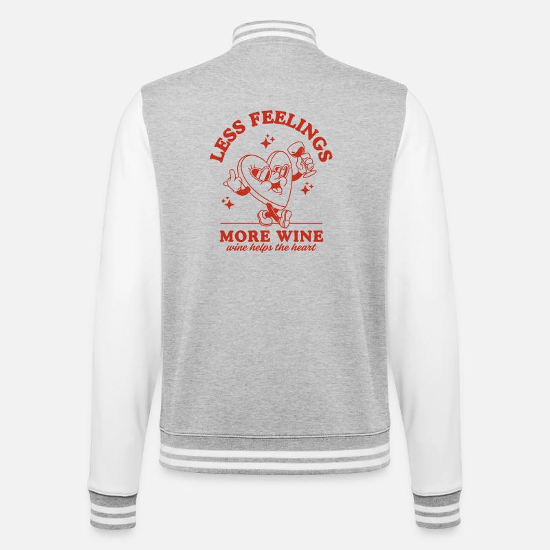 Moins de sentiments Plus de vin - Veste Teddy - gris chiné / blanc