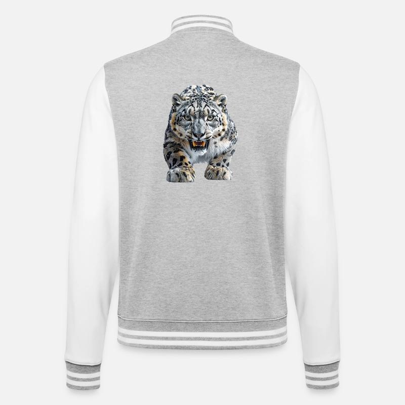 Snow leopard - College Sweat Jacket - heather grey/white