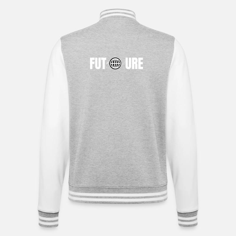 Futur design d’icônes globe - Veste Teddy - gris chiné / blanc