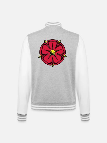 Lippy rose - College Sweat Jacket - heather grey/white