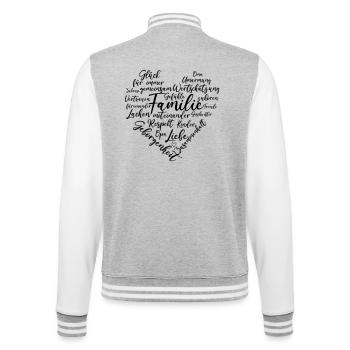 Familie Herz - College-Sweatjacke - Grau meliert/Weiß - Hinten - Marisol (170cm)
