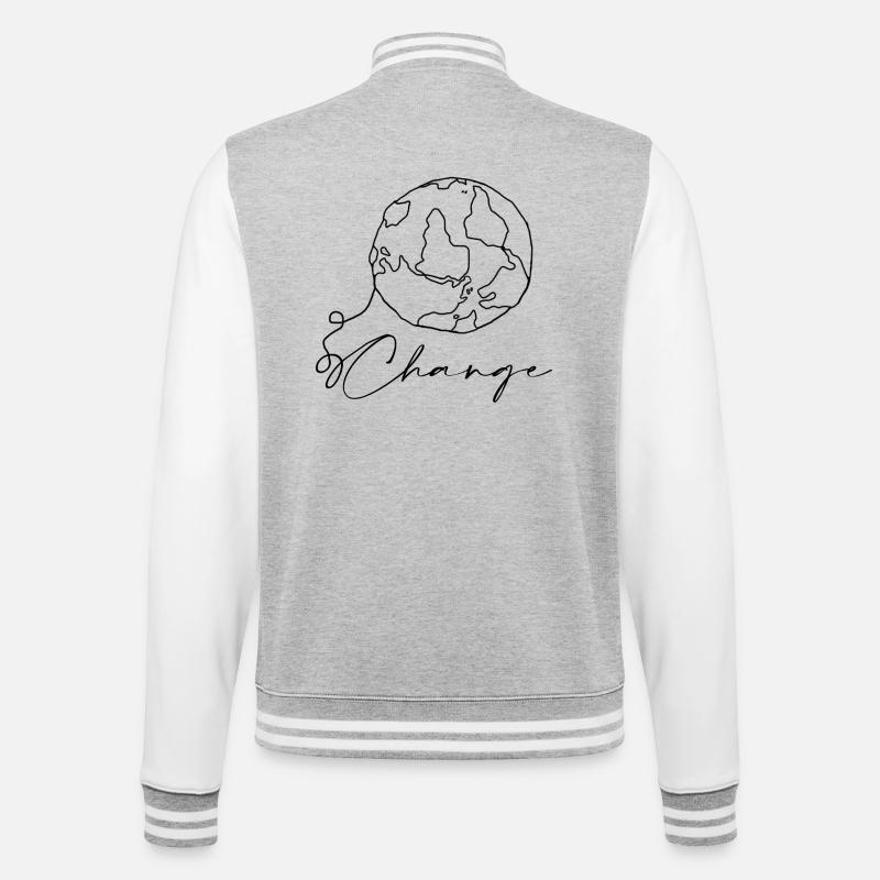 World - College Sweat Jacket - heather grey/white