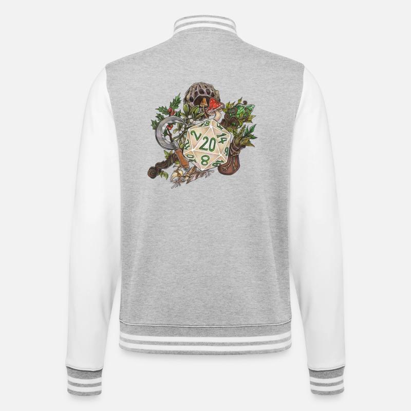 RPG Tabletop D20 Dice Gift Druid - College Sweat Jacket - heather grey/white