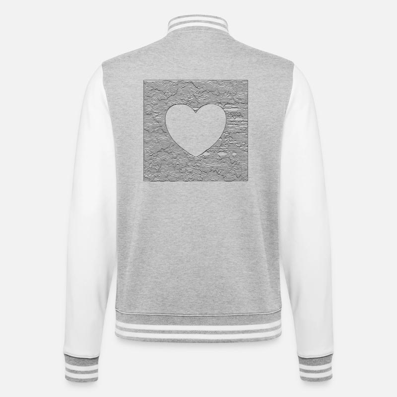 Cœur Tranquille - Noir - Veste Teddy - gris chiné / blanc