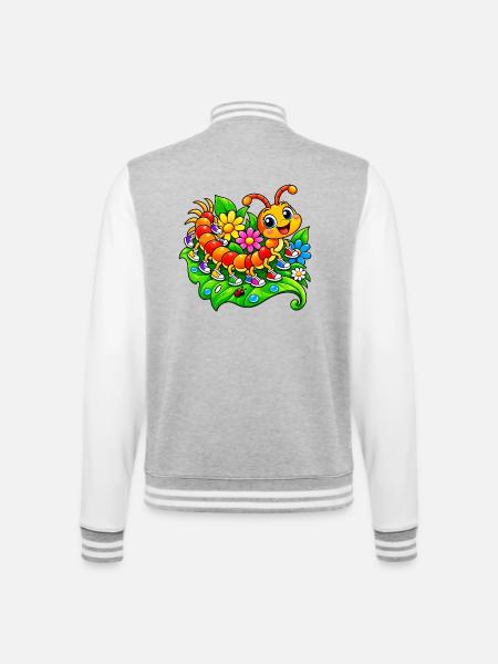 Tausendfüßer Sneaker - College-Sweatjacke - Grau meliert/Weiß