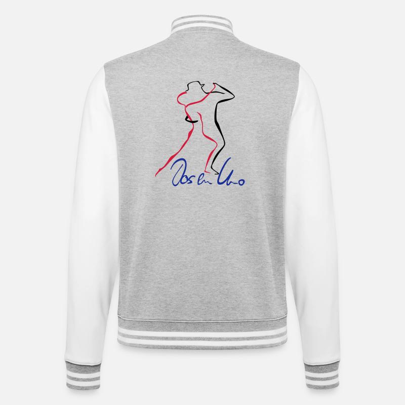 Tango Dos en Uno - College-Sweatjacke - Grau meliert/Weiß