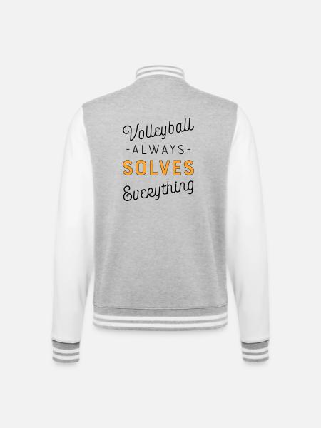Volleyball - College Sweat Jacket - heather grey/white