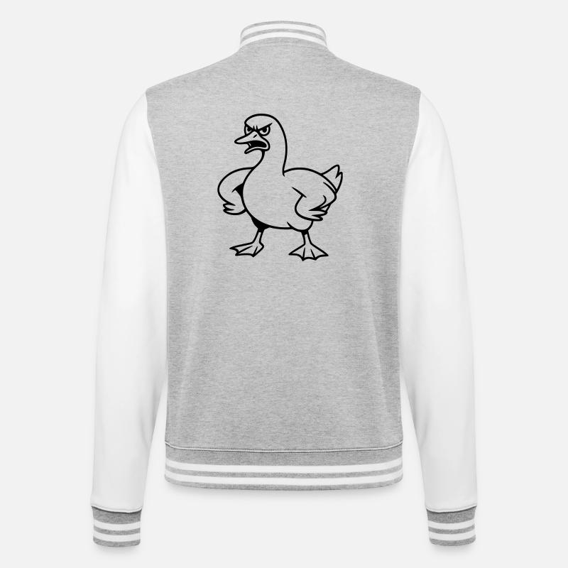 Wütende Gans - College-Sweatjacke - Grau meliert/Weiß