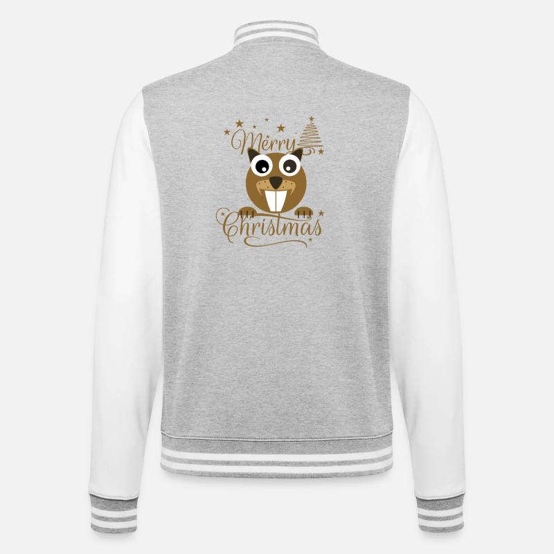 Merry Chrysstmans Eichhornchen - College-Sweatjacke - Grau meliert/Weiß