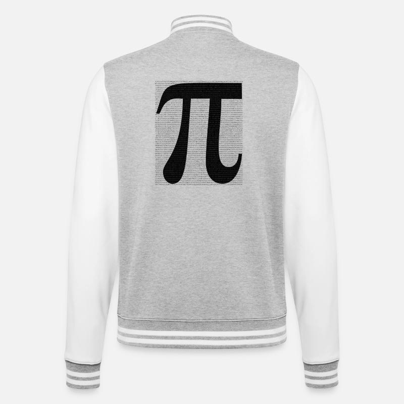 Pi-Symbol mit Zahlenwert Mathematik - College-Sweatjacke - Grau meliert/Weiß