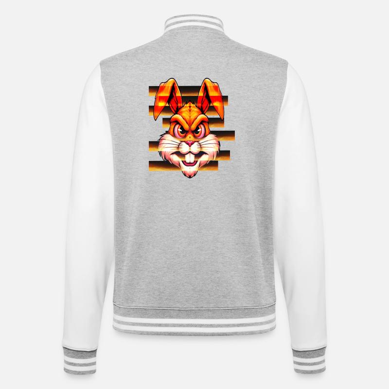 cool-custom-illustration-for-tshirt-de - College-Sweatjacke - Grau meliert/Weiß