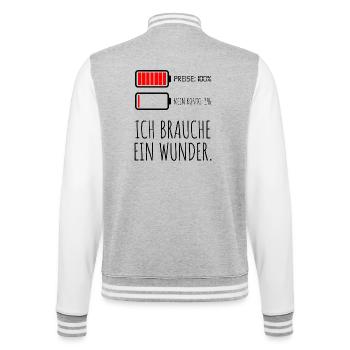Preise 100% Mein Konto 1% - College-Sweatjacke - Grau meliert/Weiß - Hinten - Marisol (170cm)