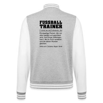 Lustige Definition Fußballtrainer Geschenk - College-Sweatjacke - Grau meliert/Weiß - Hinten - Marisol (170cm)