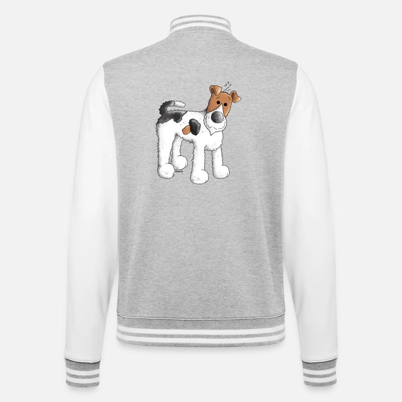 Fox Terrier - Chien - Veste Teddy - gris chiné / blanc