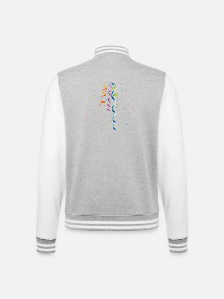 Konfetti und Luftschlangen buntes Party-Design - College-Sweatjacke - Grau meliert/Weiß