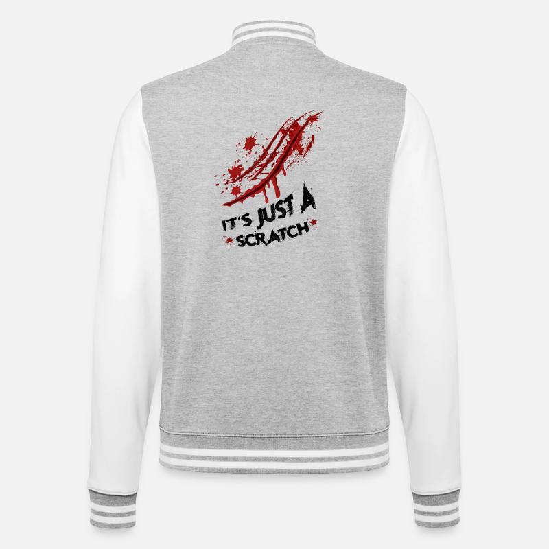 Just a scratch - College Sweat Jacket - heather grey/white