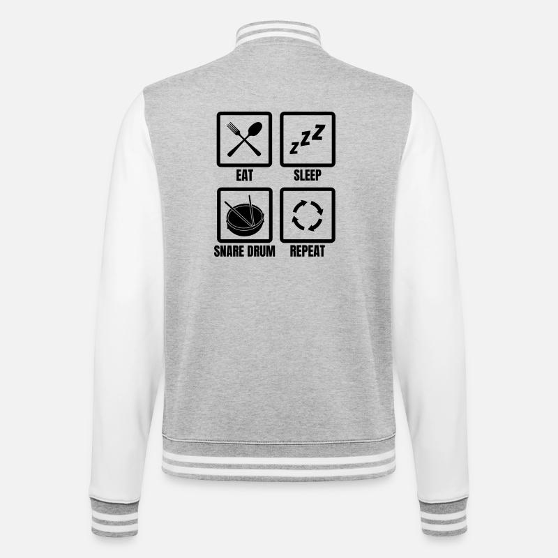 Routine de batteur - Veste Teddy - gris chiné / blanc