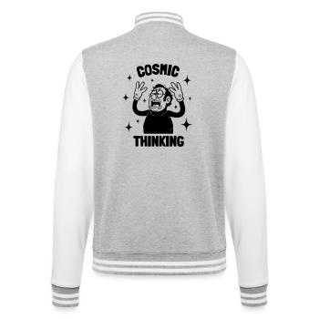 Cosmic Thinking - College Sweat Jacket - heather grey/white - Back - Marisol (170cm)