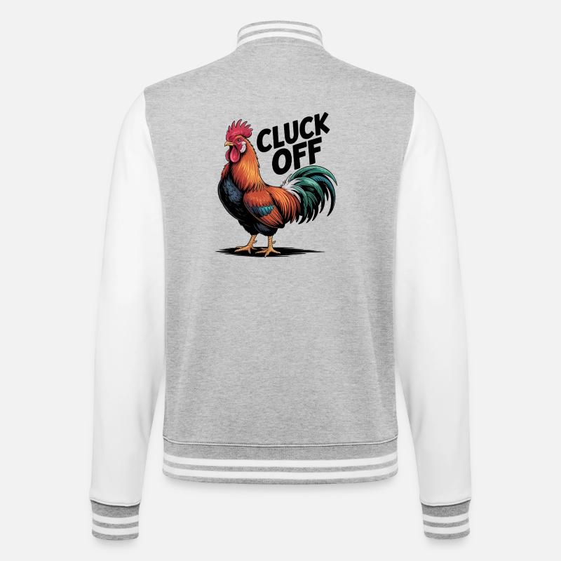 Vivid Rooster Illustration for Apparel - College Sweat Jacket - heather grey/white