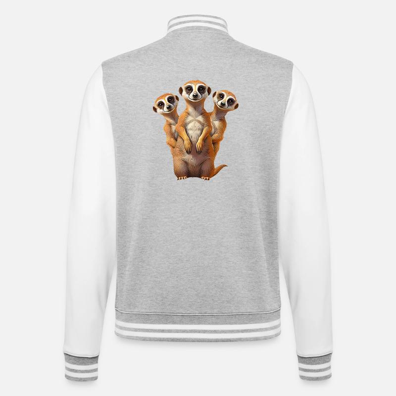 Erdmannchen - Veste Teddy - gris chiné / blanc