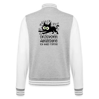 Kindergarten teacher training 2026 I'm done! Cat - College Sweat Jacket - heather grey/white - Back - Marisol (170cm)