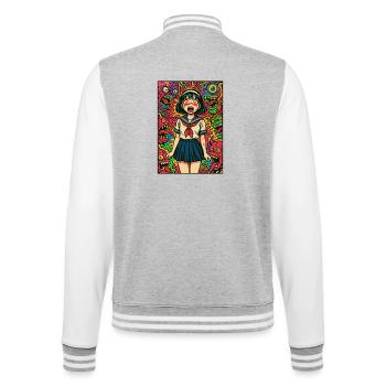Monster Night Sailor Girl - College Sweat Jacket - heather grey/white - Back - Marisol (170cm)