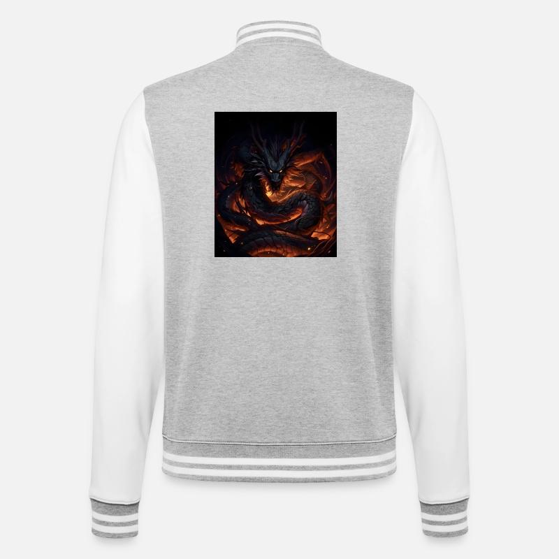 Lava Dragon in Shadowfire - College Sweat Jacket - heather grey/white