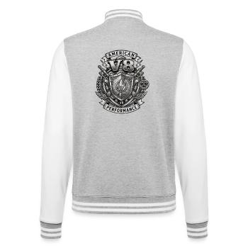 V8 - College Sweat Jacket - heather grey/white - Back - Marisol (170cm)