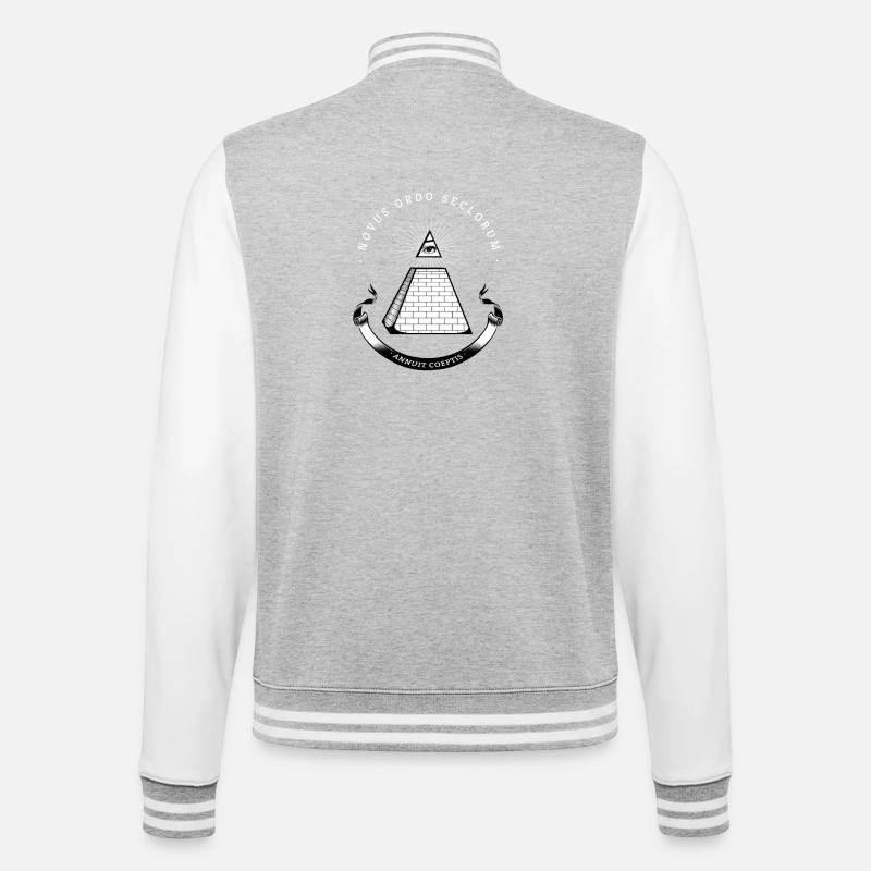 illuminati pyramide illumination secrète ballot fraîche b - Veste Teddy - gris chiné / blanc
