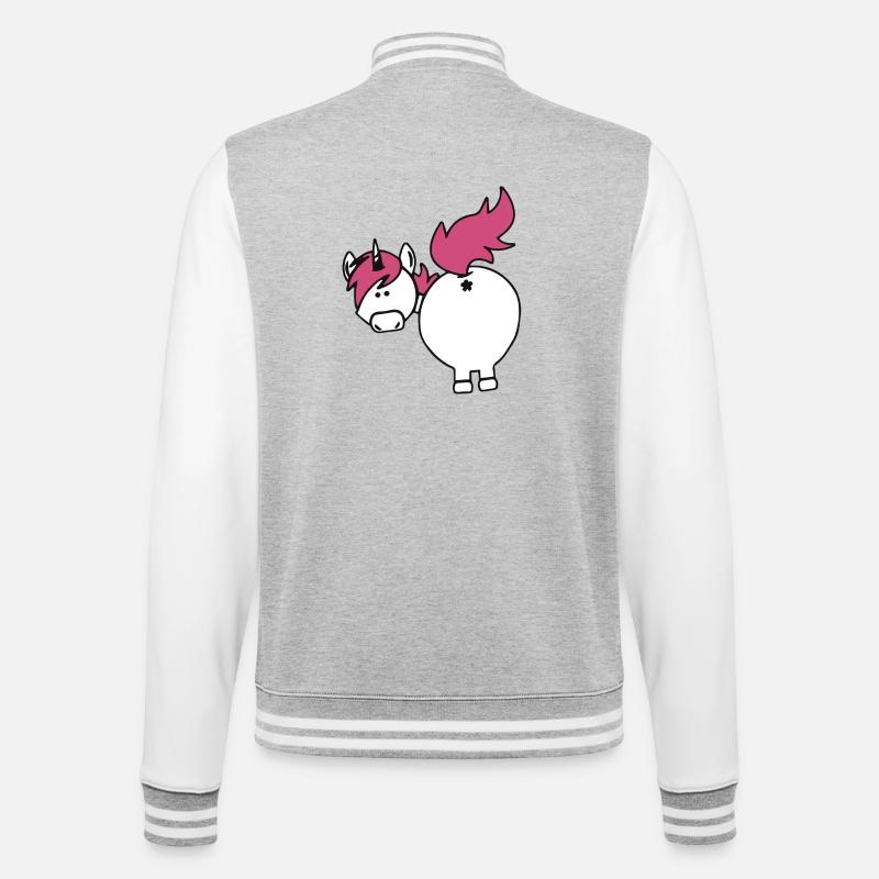 unicorn butt - College Sweat Jacket - heather grey/white