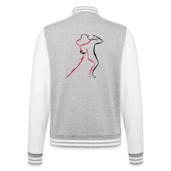 Tango-4-1 - College-Sweatjacke - Grau meliert/Weiß - Hinten - Marisol (170cm)