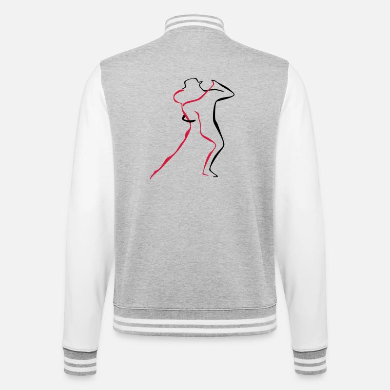 Tango-4-1 - College-Sweatjacke - Grau meliert/Weiß